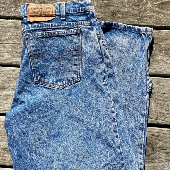 Levi’s Vintage Mens Orange Tab Blue Acid Wash Jeans 38x30 Made in USA 40550-0209